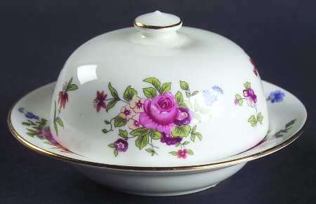 Dresden Spray Mini Round Covered Butter