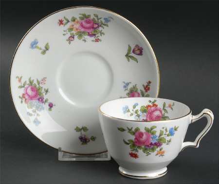 Dresden Spray Footed Cup & Saucer Set