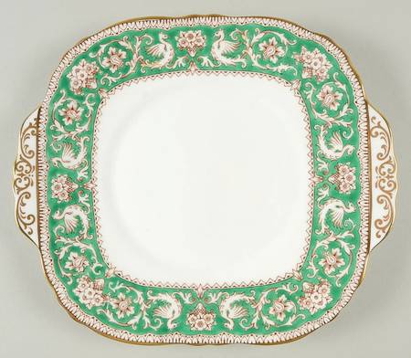 Ellesmere Green Square Handled Cake Plate