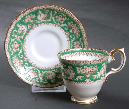 Ellesmere Green Footed Demitasse Cup & Saucer Set