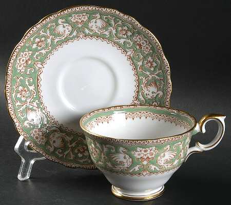 Ellesmere Olive Green Footed Cup & Saucer Set