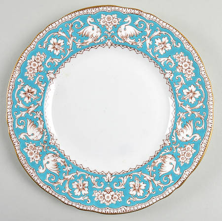 Ellesmere (Turquoise, Gold Trim) Luncheon Plate