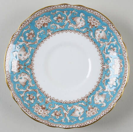 Ellesmere (Turquoise, Gold Trim) Saucer for Footed Cup
