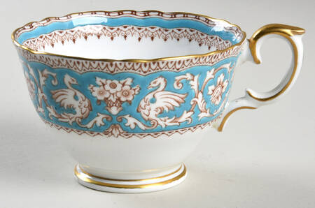 Ellesmere (Turquoise, Gold Trim) Footed Cup