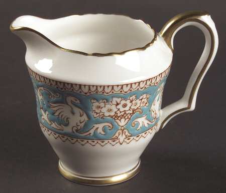 Ellesmere (Turquoise, Gold Trim) Mini Creamer