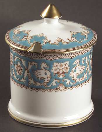 Ellesmere (Turquoise, Gold Trim) Jam/Jelly & Lid