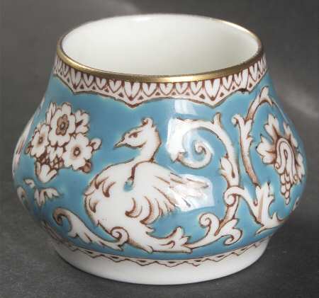 Ellesmere (Turquoise, Gold Trim) Mustard Jar No Lid