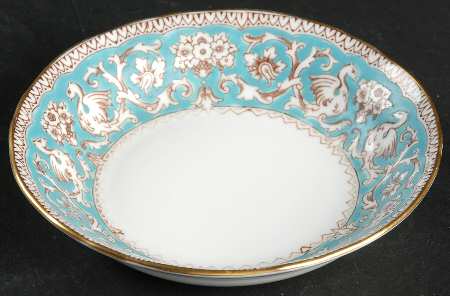 Ellesmere (Turquoise, Gold Trim) Fruit/Dessert (Sauce) Bowl