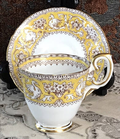 Ellesmere Yellow (Gold Trim) Demitasse Cup & Saucer Set