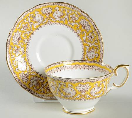 Ellesmere Yellow (Gold Trim) Footed Cup & Saucer Set