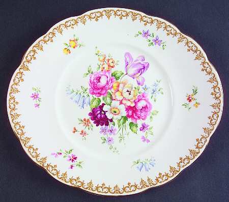 England's Bouquet Handled Cake Plate