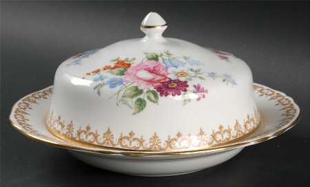 England's Bouquet Round Covered Butter