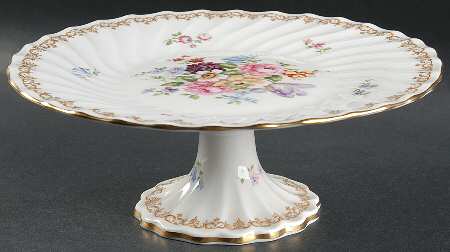 England's Bouquet 10" Diameter Pedestal Cake Stand
