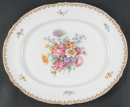 England's Bouquet 15" Oval Serving Platter