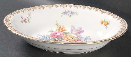 England's Bouquet 9" Oval Vegetable Bowl