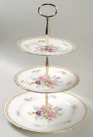 England's Bouquet 3-Tiered Serving Tray (DP, SP, BB)