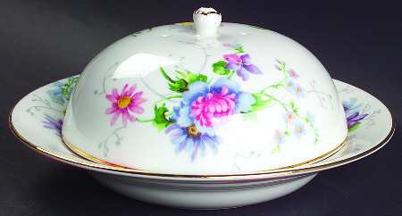 England's Glory (Scalloped) Round Covered Butter