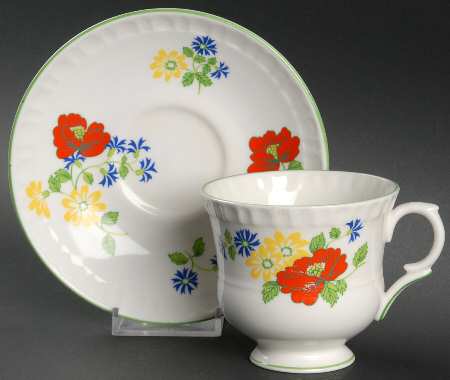 English Garden Footed Cup & Saucer Set