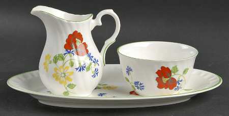 English Garden Mini Creamer & Open Sugar with Tray