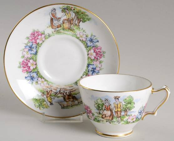 Evangeline's Arcadian Gardens Footed Cup & Saucer Set