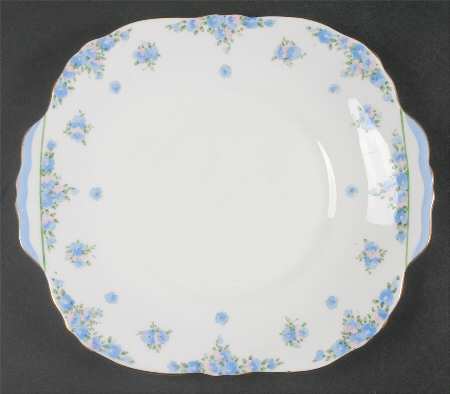 Forget Me Not Square Handled Cake Plate