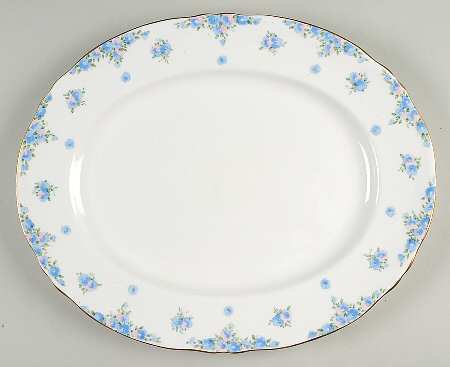 Forget Me Not 13" Oval Serving Platter