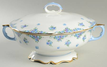 Forget Me Not Round Covered Vegetable