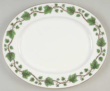 Green Vine 15" Oval Serving Platter