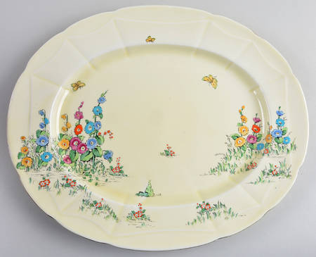 Hollyhock 15" Oval Serving Platter