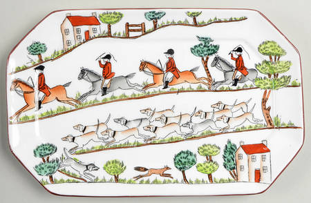 Hunting Scene Rectangular Tray
