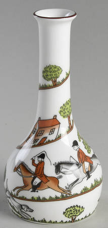 Hunting Scene 5" Bud Vase