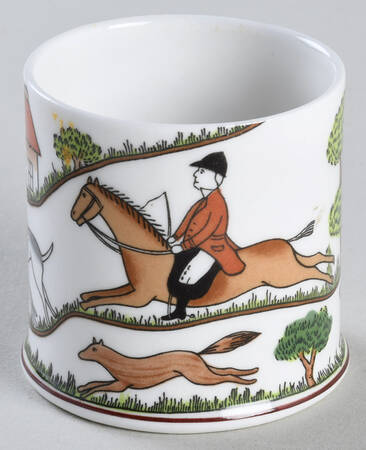 Hunting Scene Mustard Jar No Lid