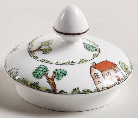 Hunting Scene Lid for Coffee Pot
