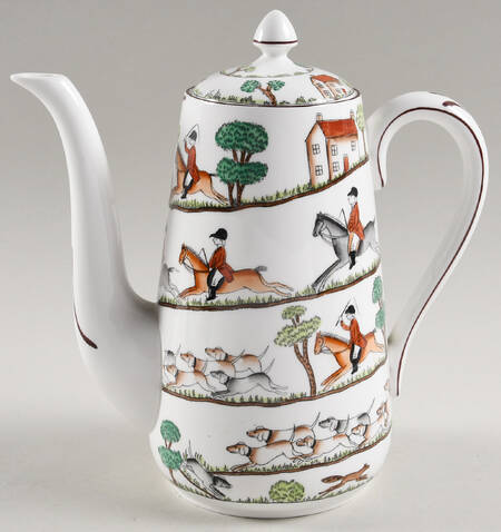 Hunting Scene Coffee Pot & Lid