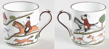 Hunting Scene Flat Demitasse Cup