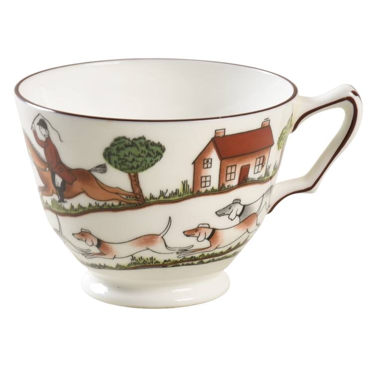 Hunting Scene Footed Cup
