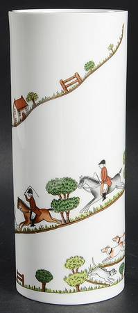 Hunting Scene 8" Vase