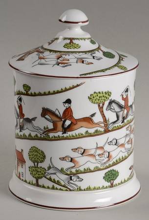 Hunting Scene Candy Jar & Lid