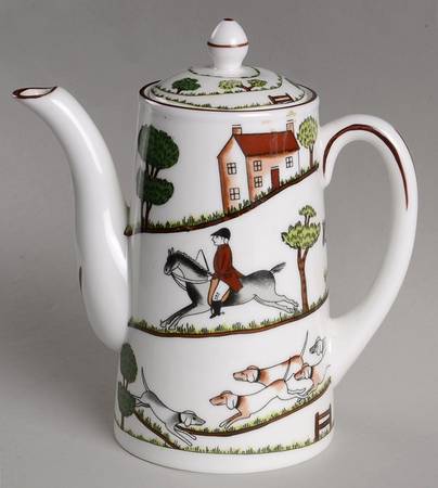 Hunting Scene Mini Coffee Pot & Lid