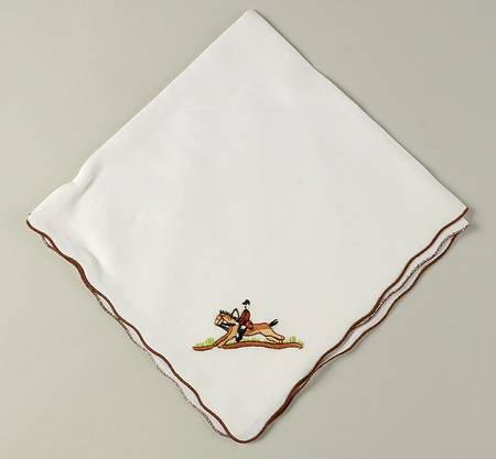 Hunting Scene Embroidered Cloth Napkin