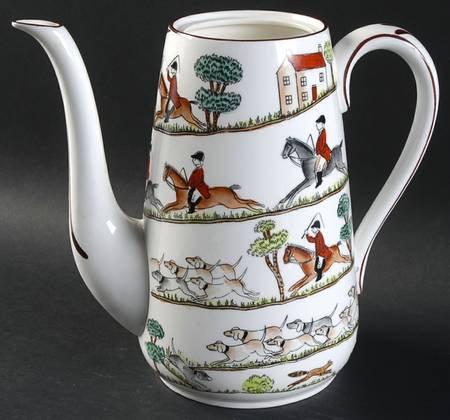 Hunting Scene Coffee Pot No Lid