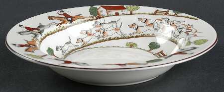Hunting Scene Rim Soup Bowl