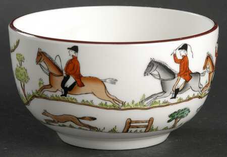 Hunting Scene Open Sugar Bowl