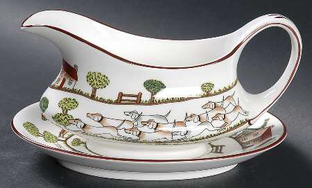 Hunting Scene Gravy Boat & Underplate