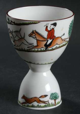 Hunting Scene Double Egg Cup