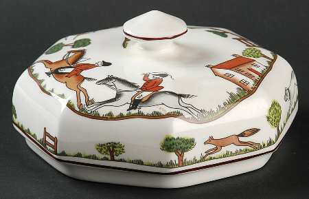 Hunting Scene Lid for 4" Octagonal Jar