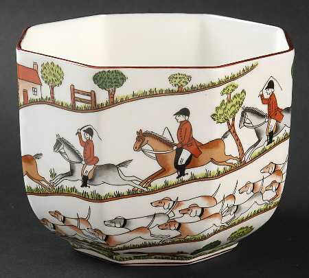 Hunting Scene 4" Octagonal Jar No Lid