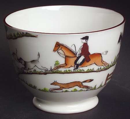 Hunting Scene Open Sugar Bowl