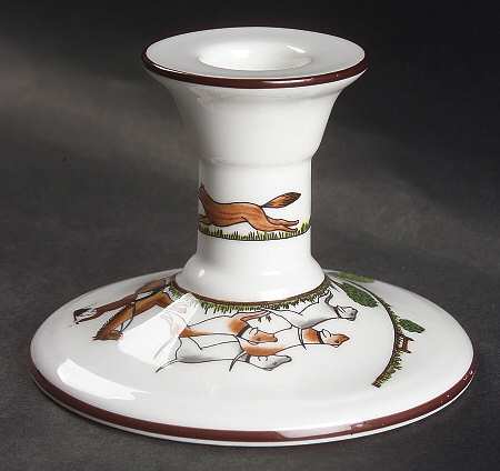 Hunting Scene 3" Candlestick