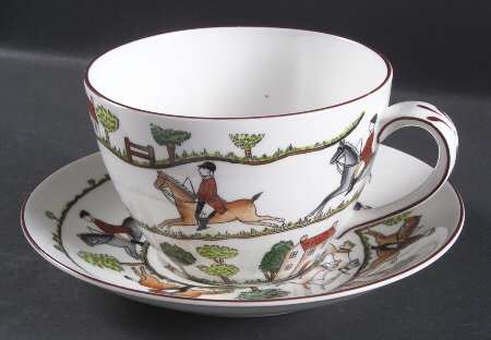 Hunting Scene Jumbo Cup & Saucer Set
